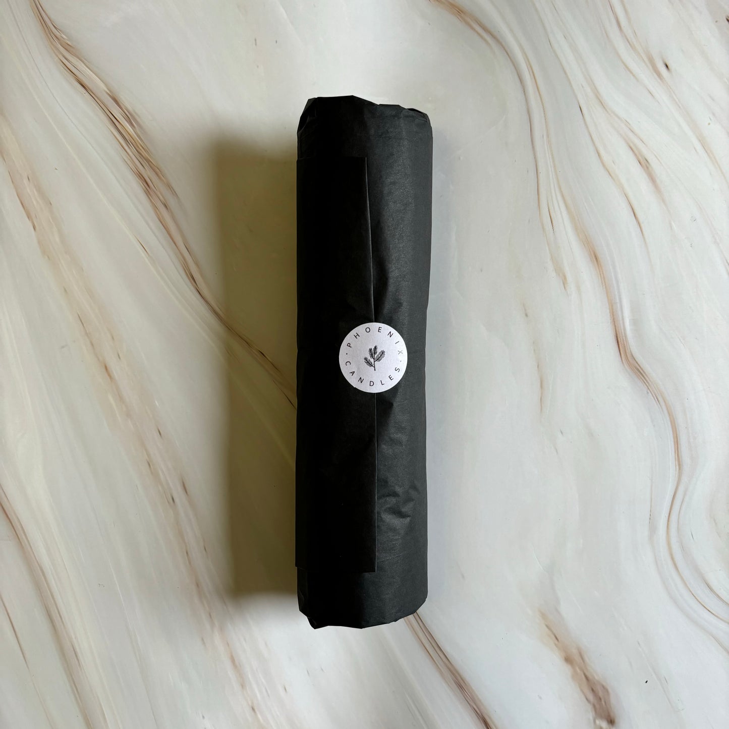 Gift Wrapped Pillar Candle Example