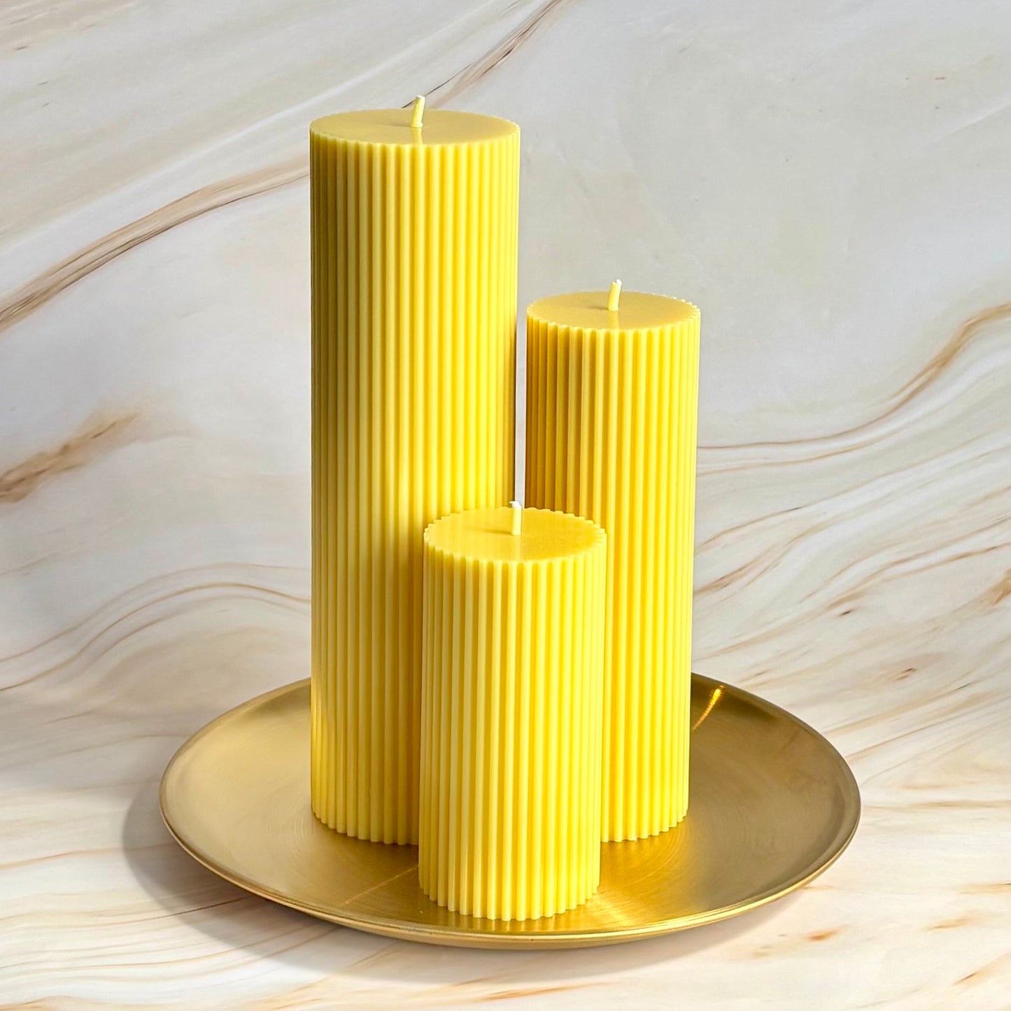 Yellow Pillar Candles