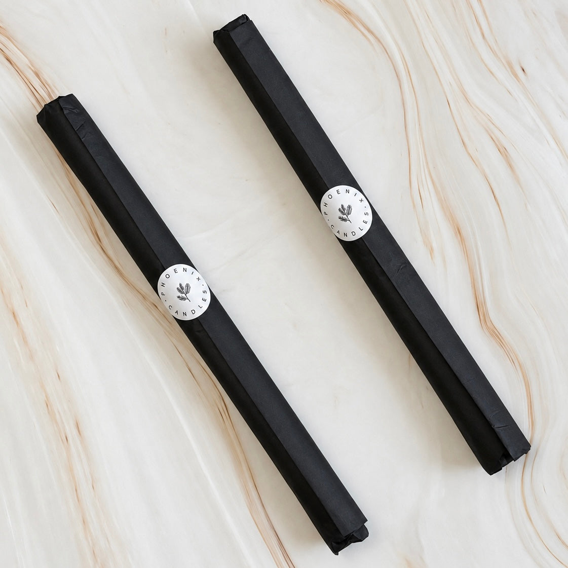 Pack of Two Ribbed Dinner Candles | 25cm Tall Tapered Candle Sticks
