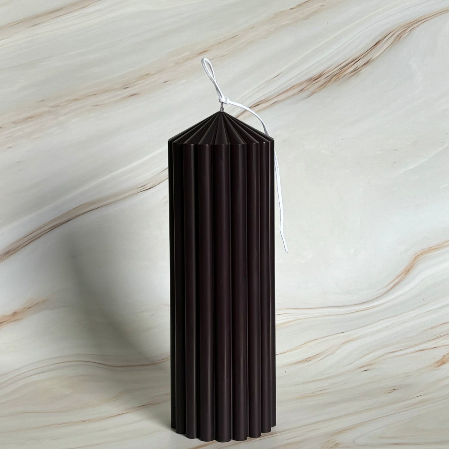 Large Tall Thick Ribbed Pillar Candles