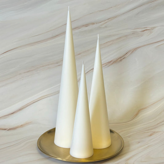 Tall Minimalist Cone Shaped Pillar Candles