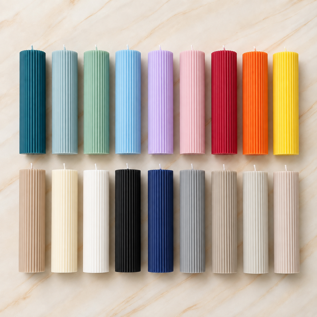 Phoenix Candles in the 18 available colours