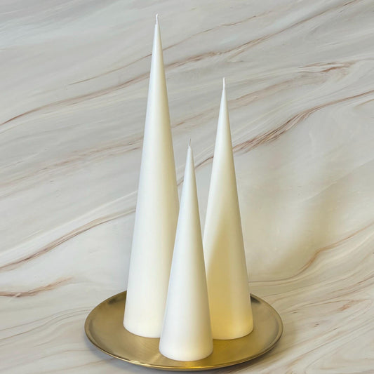 Tall Cone Pillar Candles - Handmade Home Decor
