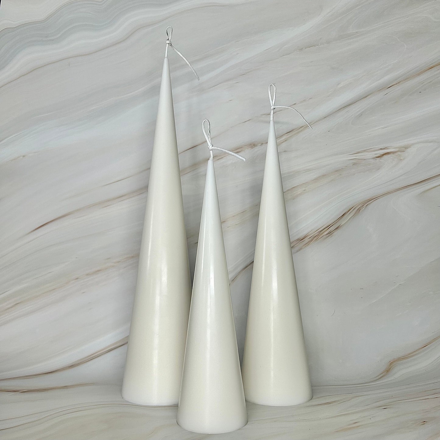 Tall Minimalist Cone Shaped Pillar Candles